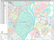 St. Louis Wall Map Premium Style